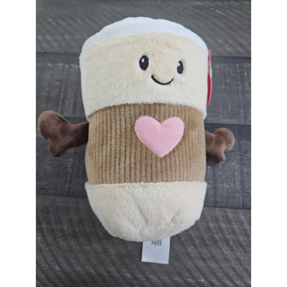 Gigglescape Stuffed Toy Cup of Coffee Cup with  Heart NEW 6.'' Adorable